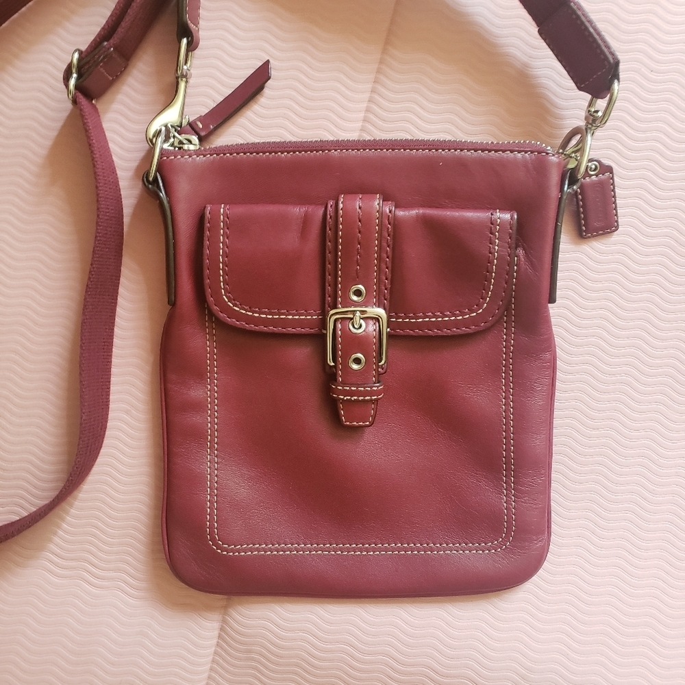 Y2K Vintage Coach Hamilton Swingpack – Burgundy Leather Crossbody - Picture 2 of 13